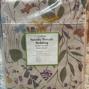 L.L.Bean Floral Botanical Percale Bedding in Cream, Green, Purple, Yellow, Rust